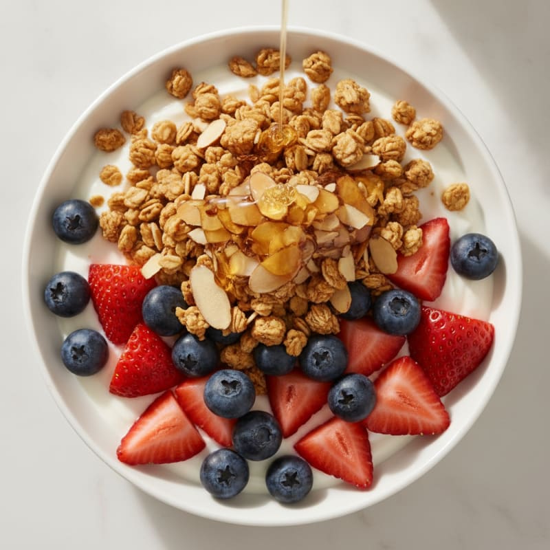 Greek Yogurt Parfait with Berries and Almonds