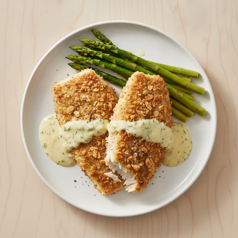 Air-Fried Tilapia with Lemon-Dill Sauce