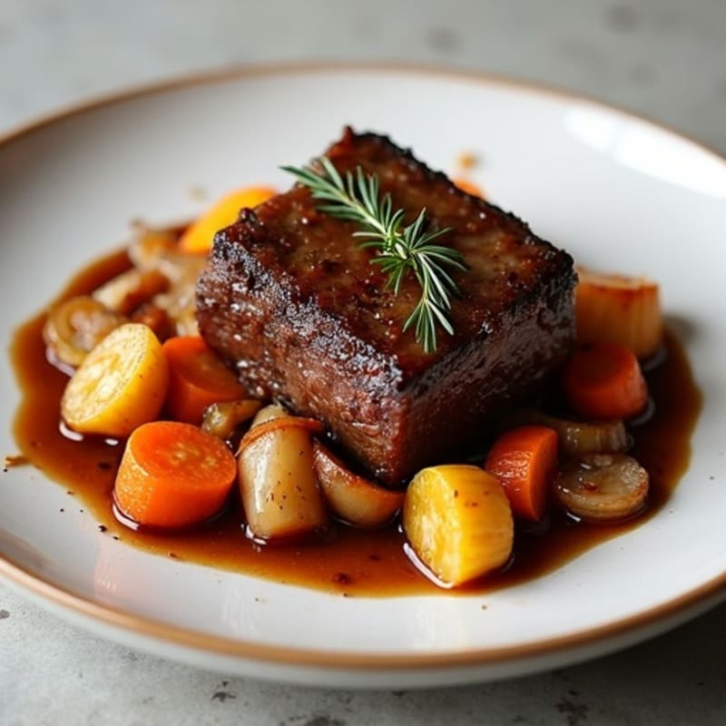 Slow-Braised Short Ribs with Roasted Root Vegetables