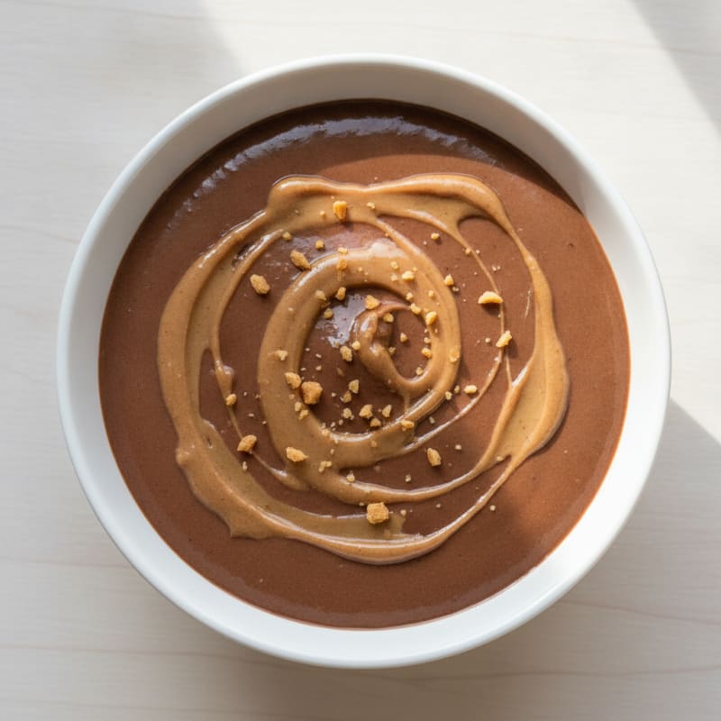 Silky Chocolate Protein Pudding with Almond Butter Swirl