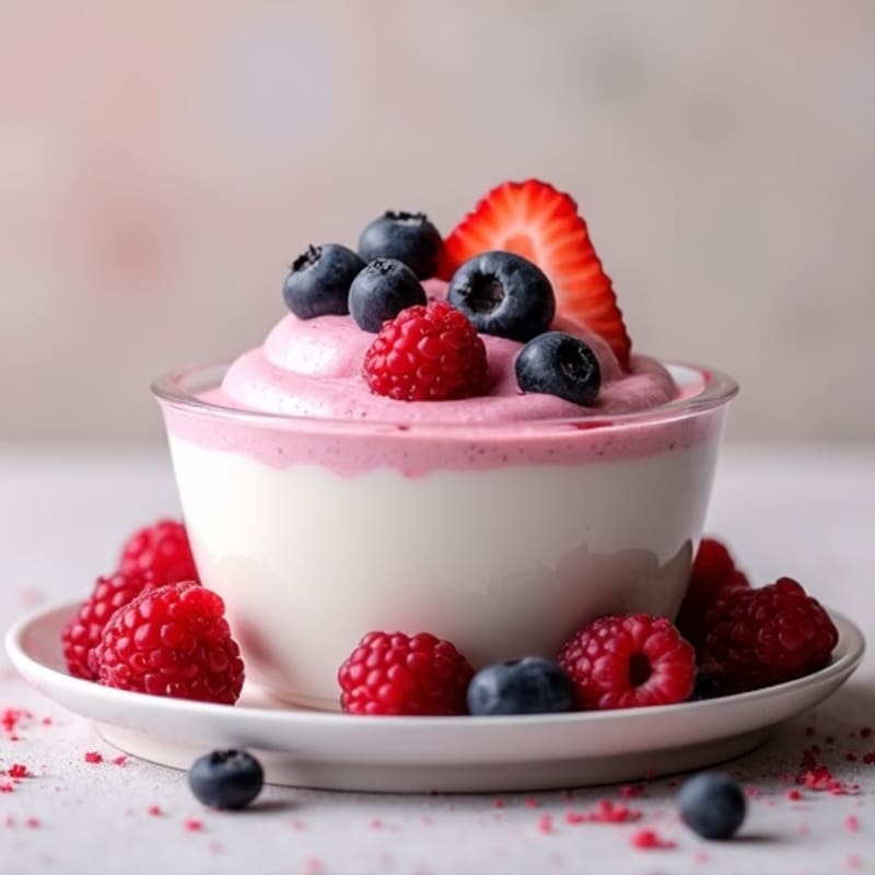 Silky Greek Yogurt Protein Mousse with Mixed Berries