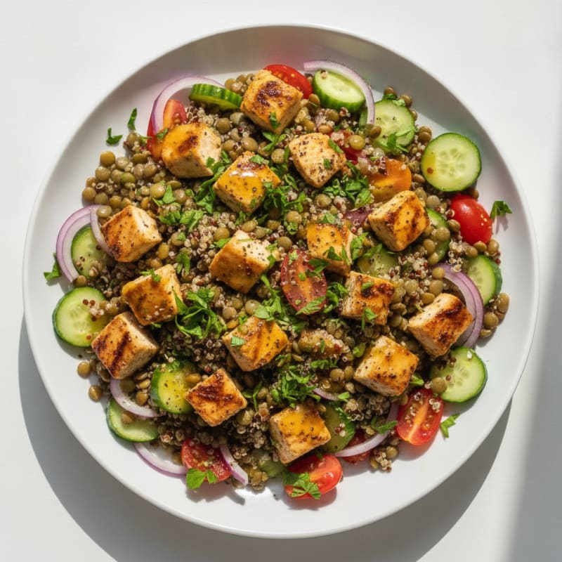 Mediterranean Lentil Quinoa Salad