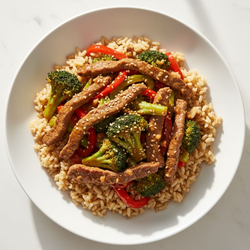 Lean Beef and Vegetable Stir-Fry with Brown Rice