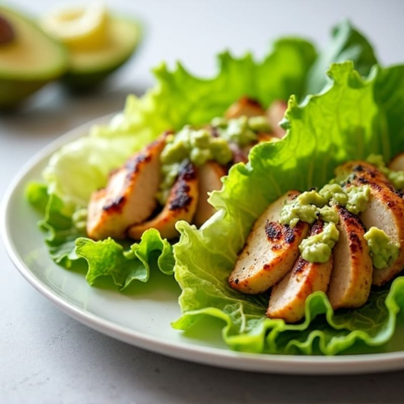 Grilled Chicken Lettuce Wraps with Creamy Avocado