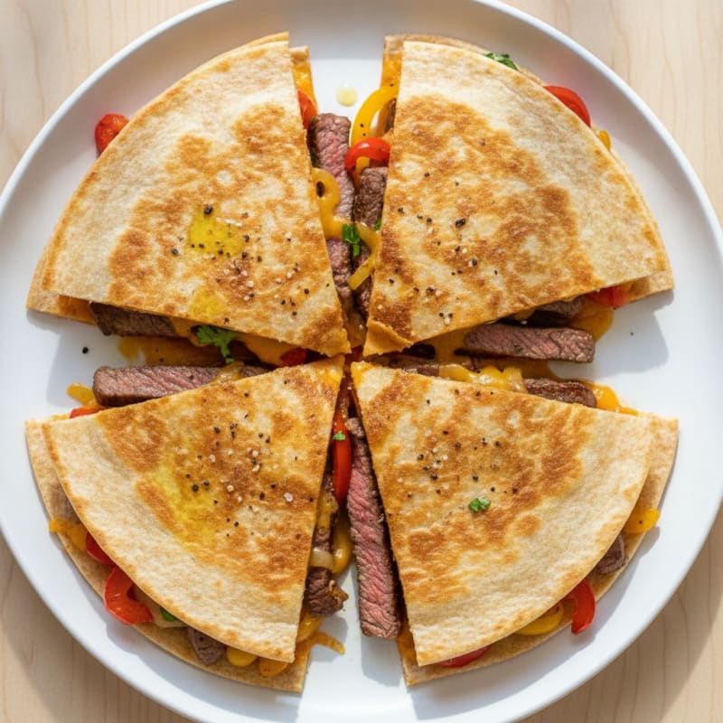 Pan-Seared Steak and Pepper Quesadillas