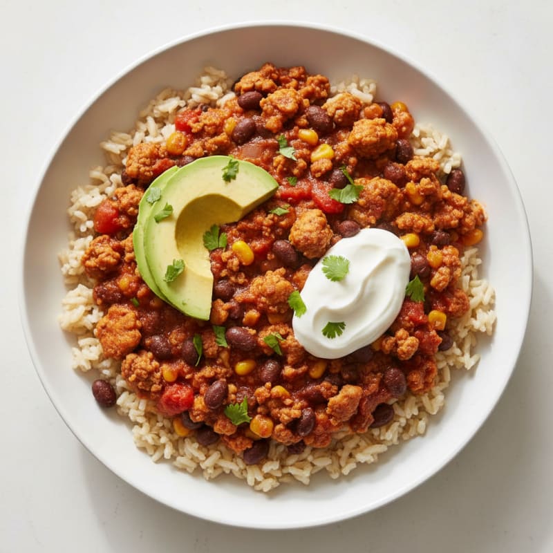 Spicy Ground Turkey Burrito Skillet