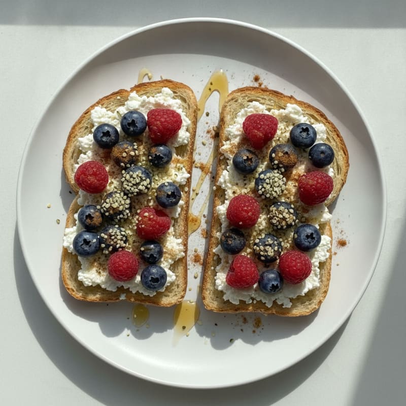 High-Protein Berry & Hemp Sourdough Toast