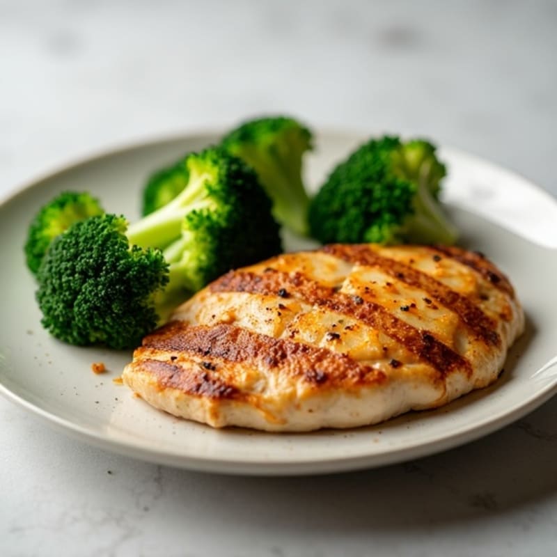 Grilled Chicken Breast with Steamed Broccoli