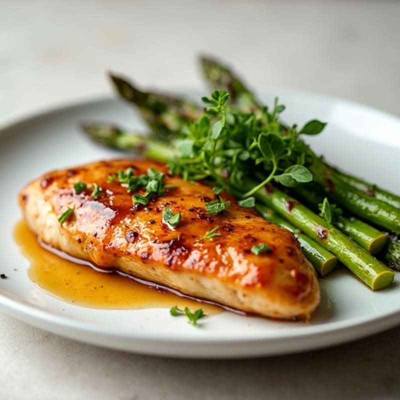 Sweet and Savory Glazed Chicken with Roasted Asparagus