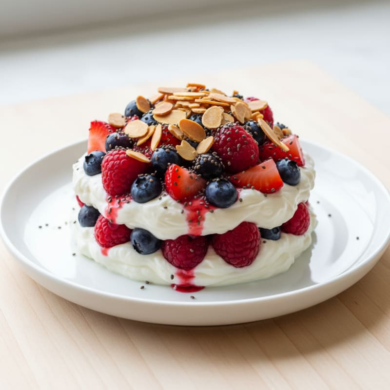 Greek Yogurt Protein Parfait with Mixed Berries