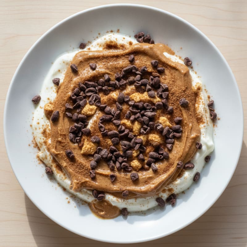 Greek Yogurt Protein Parfait with Almond Butter and Cacao Nibs
