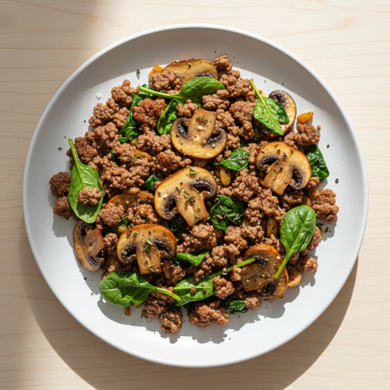 Savory Ground Beef and Mushroom Skillet