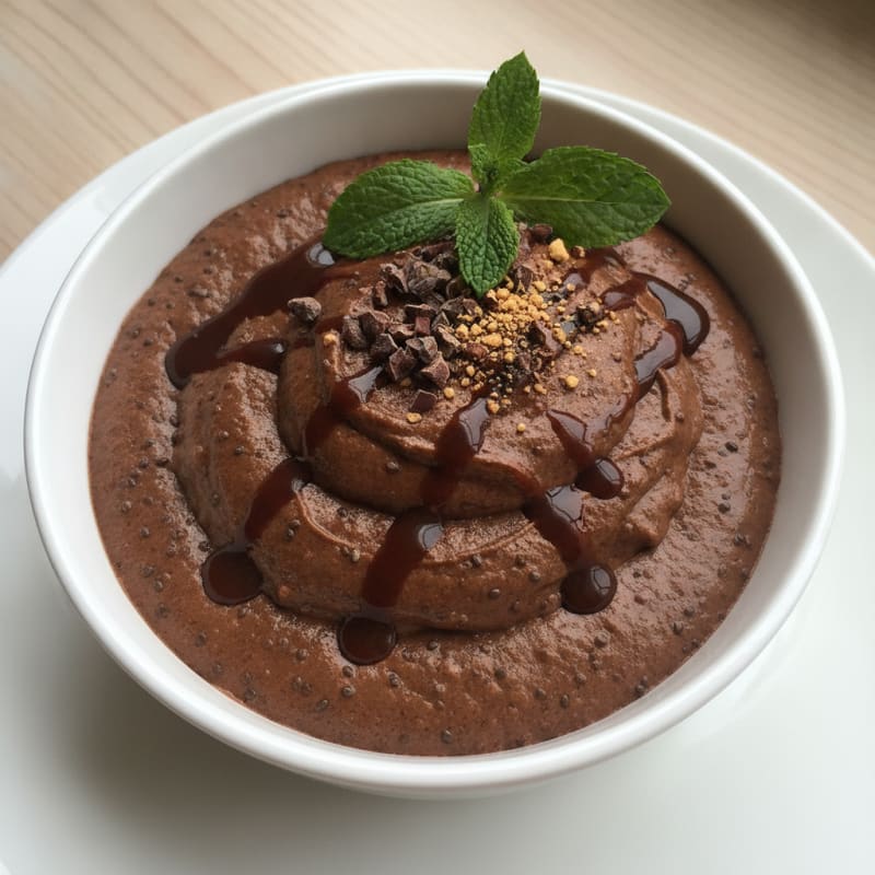 Chocolate Protein Mousse with Silken Tofu and Chia Seeds