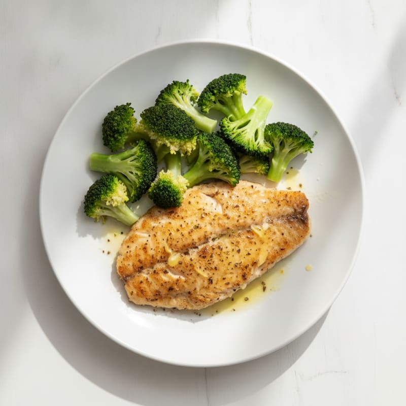 Seared Tilapia with Steamed Broccoli