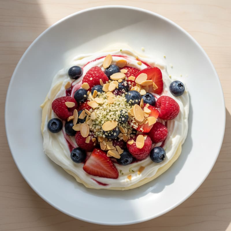 Greek Yogurt Protein Parfait with Mixed Berries