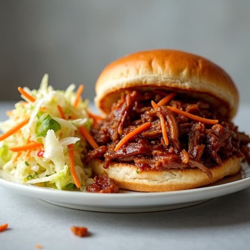 Tender Slow Cooked BBQ Pulled Pork with Crunchy Slaw