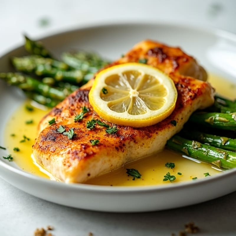 Lemon Herb Roasted Chicken with Crispy Asparagus