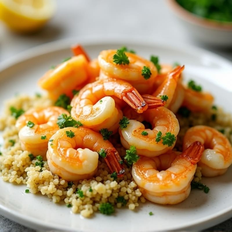 Lemon-Garlic Butter Shrimp with Fresh Herbs and Quinoa