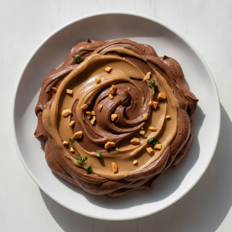 Silky Chocolate Protein Mousse with Almond Butter Swirl