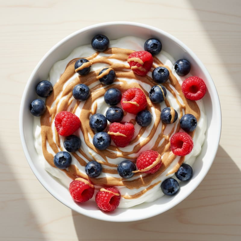 Creamy Greek Yogurt Protein Bowl with Almond Butter and Berries