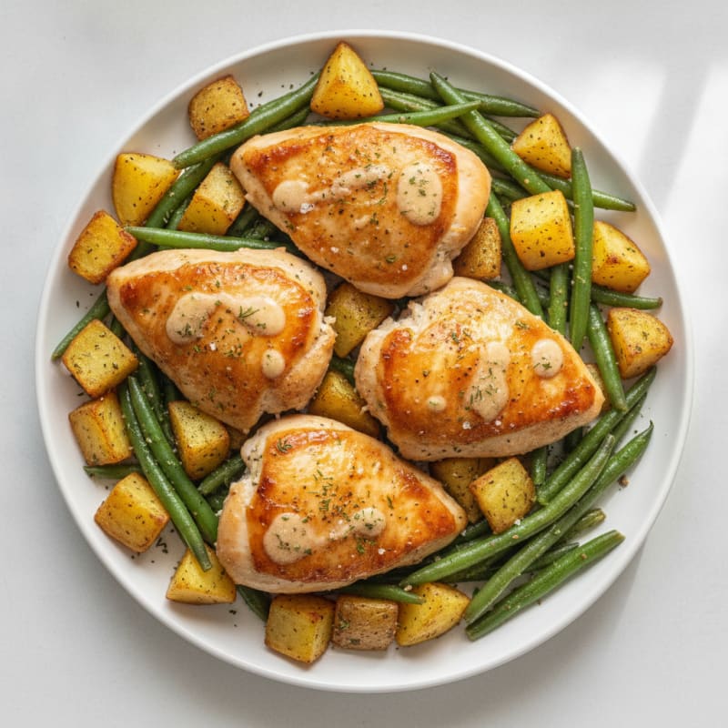 Ranch-Baked Chicken Thighs with Roasted Potatoes