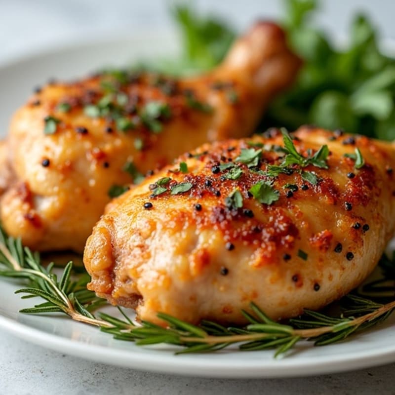 Crispy Herb-Roasted Chicken Thighs with Garlic