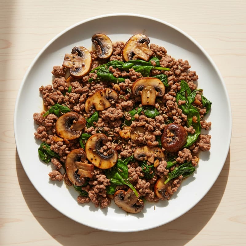 Savory Ground Beef and Mushroom Skillet