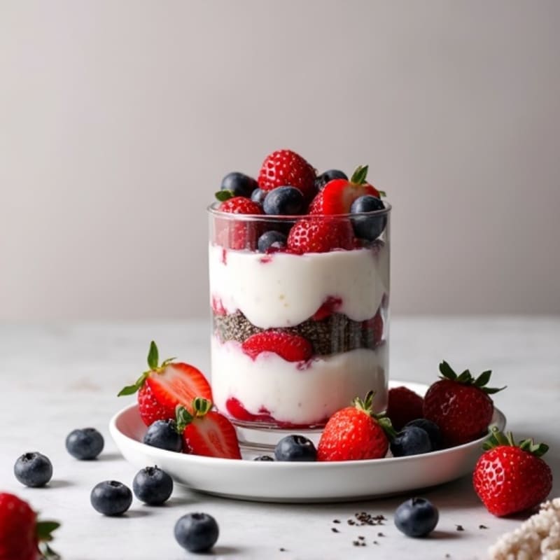 Greek Yogurt Protein Parfait with Mixed Berries