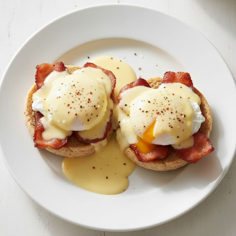 Classic Eggs Benedict with Lightened Hollandaise
