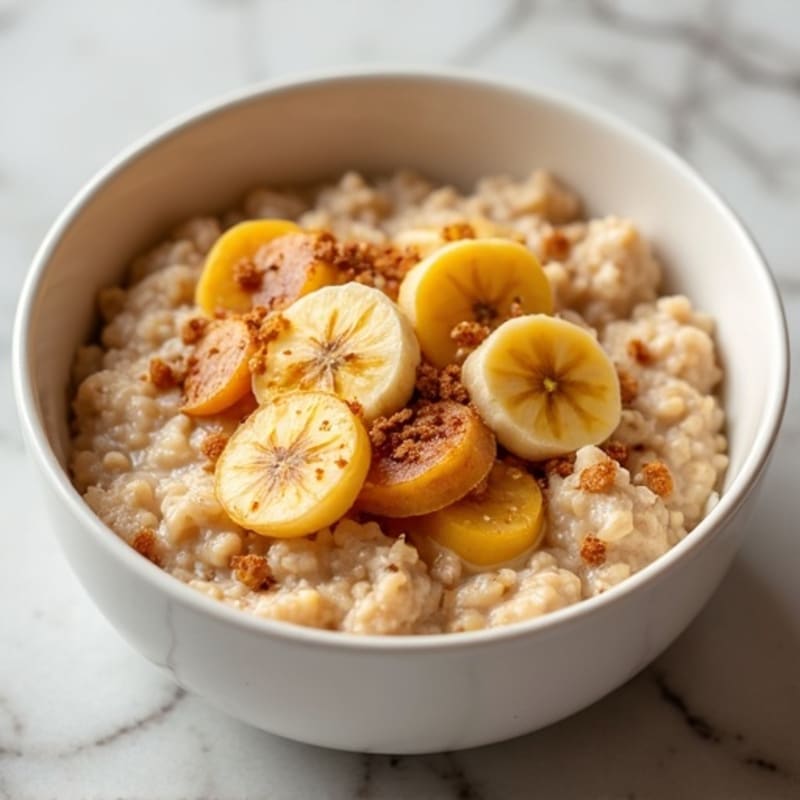 Warm Caramelized Banana Protein Oatmeal