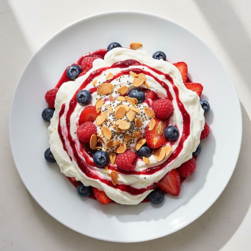 Silky Greek Yogurt Protein Mousse with Mixed Berries