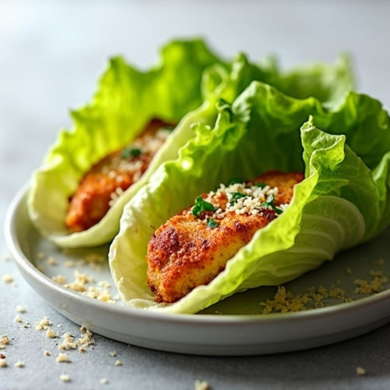 Crispy Chicken Caesar Lettuce Wraps