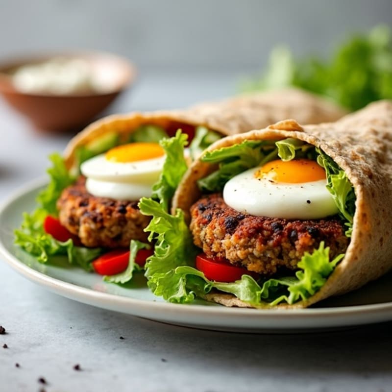 Black Bean Veggie Burger Wraps with Creamy Avocado