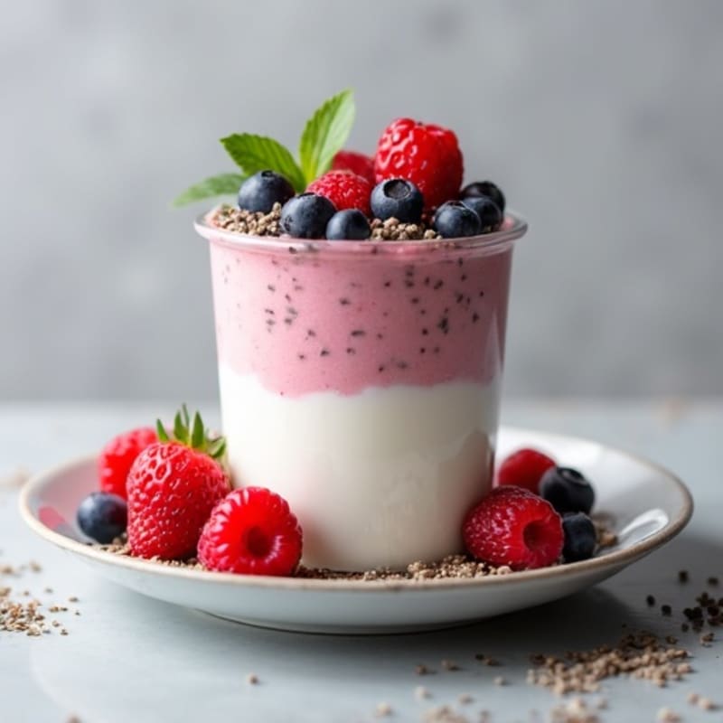 Greek Yogurt Protein Mousse with Mixed Berries
