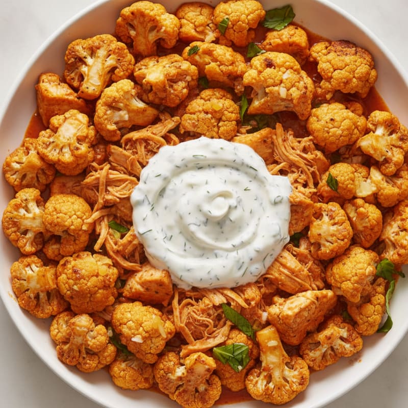 Buffalo Cauliflower Bites with Ranch