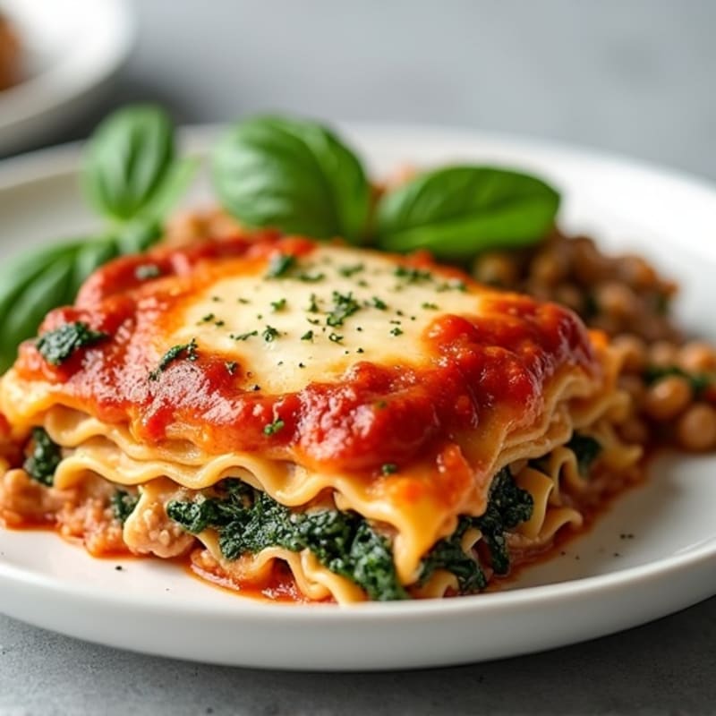 High-Protein Lean Turkey Lasagna with Spinach and Ricotta