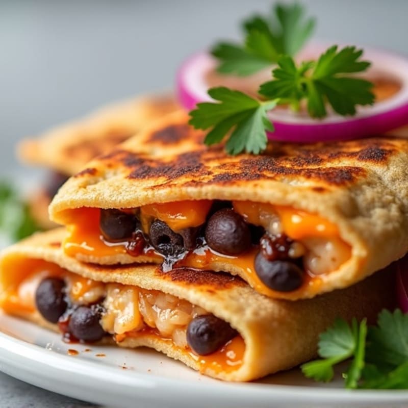 Smoky BBQ Chicken and Black Bean Quesadilla