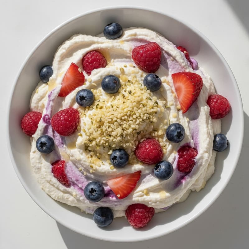 Silky Greek Yogurt Protein Mousse with Mixed Berries