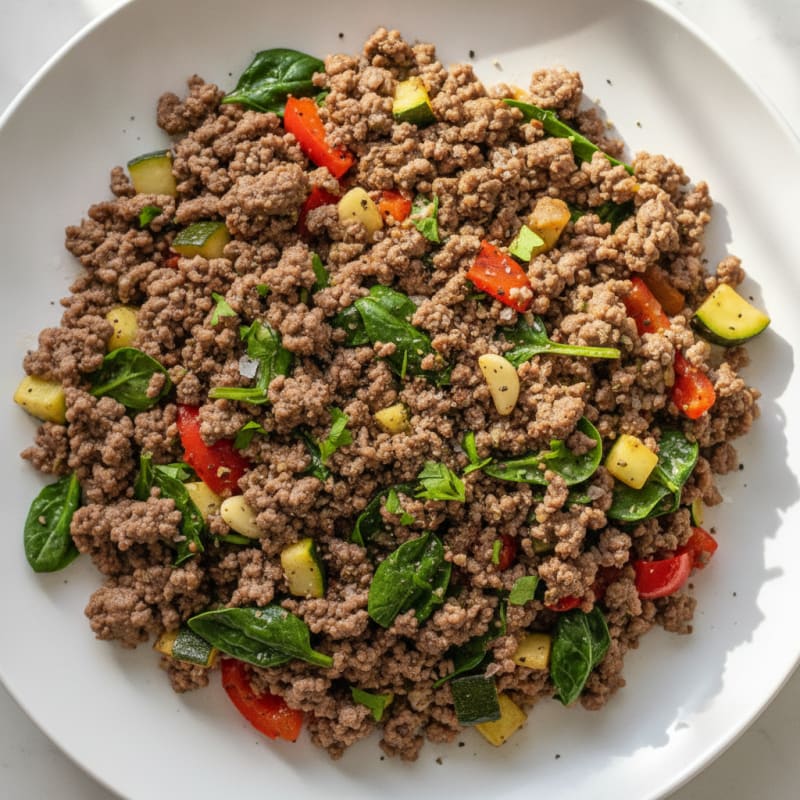 Ground Beef and Vegetable Skillet with Herbs