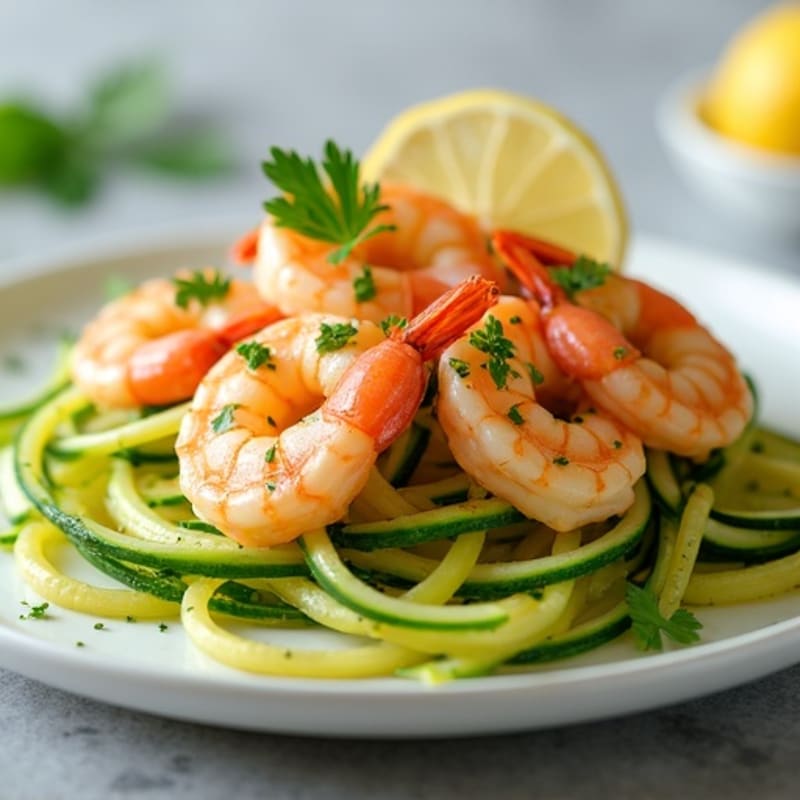 Lemon-Garlic Butter Shrimp with Herb Zucchini Noodles