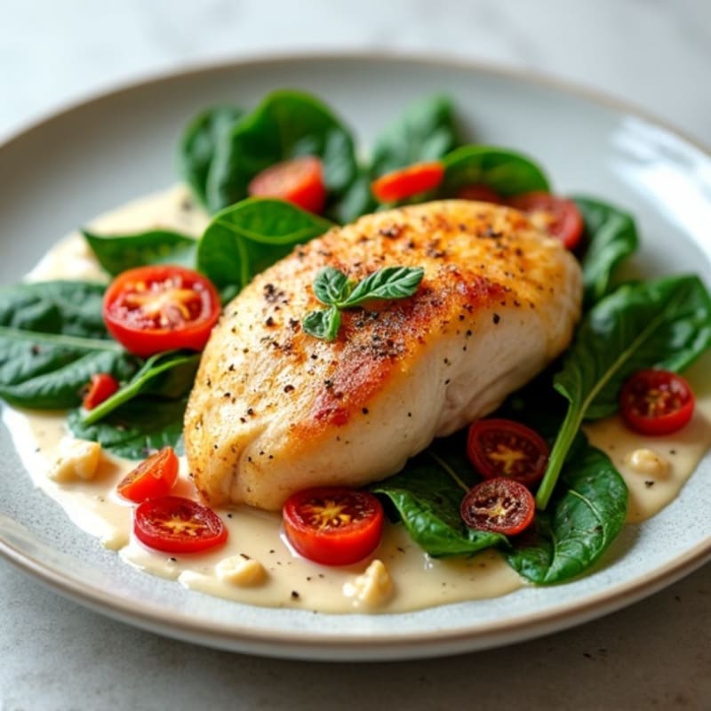 Creamy Sun-Dried Tomato Chicken with Fresh Spinach