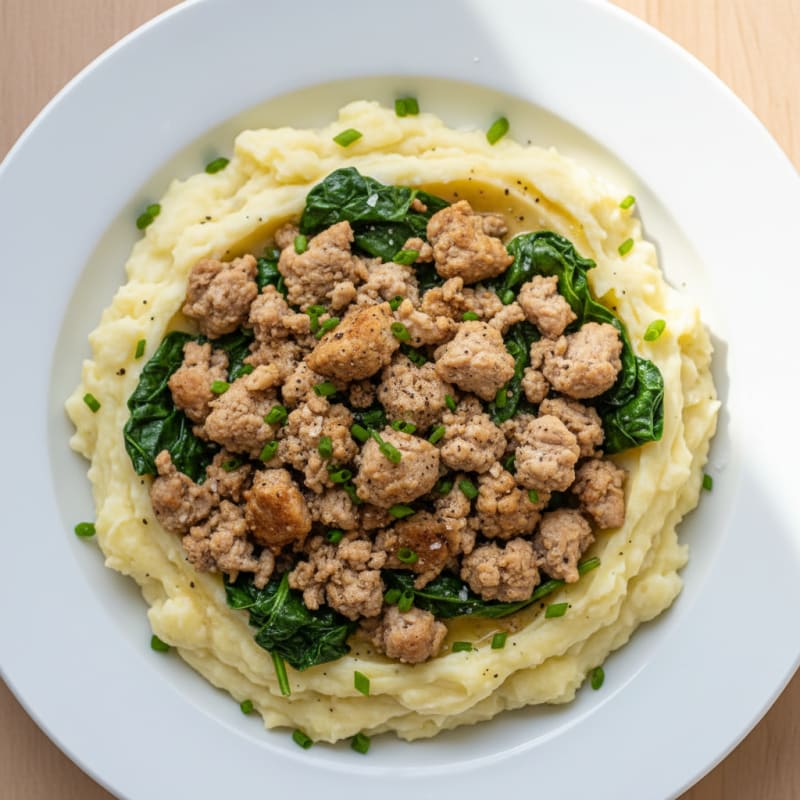 Creamy Garlic Mashed Potato & Turkey Bowl