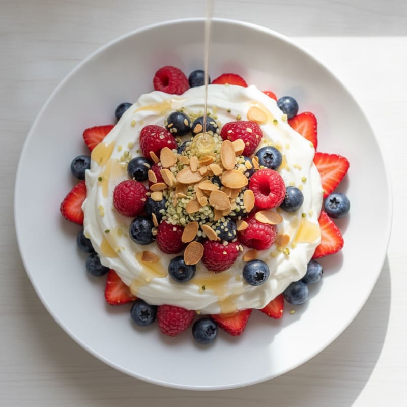 Greek Yogurt Protein Parfait with Mixed Berries