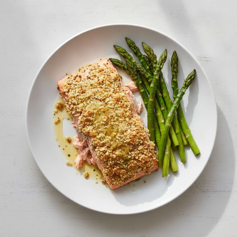 Herb-Crusted Salmon with Roasted Asparagus