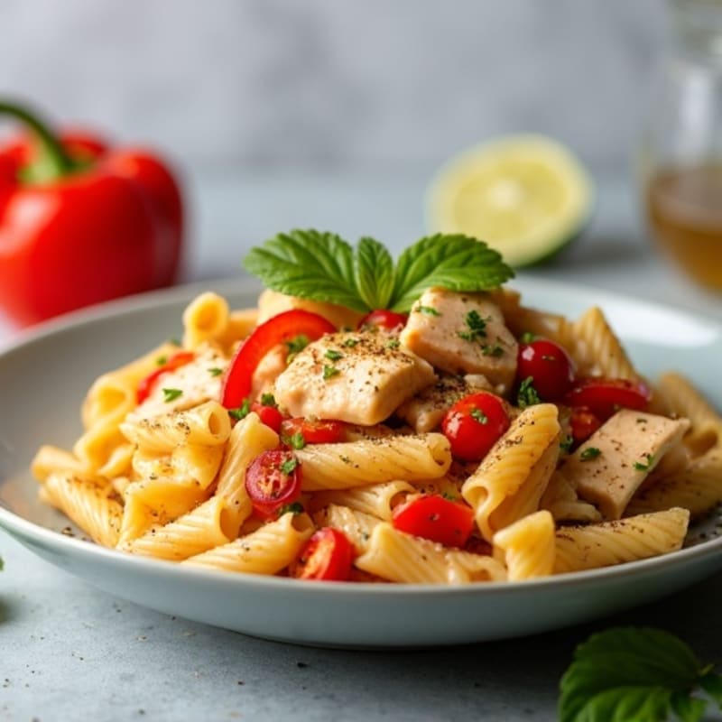 Creamy Jerk Chicken Pasta with Bell Peppers