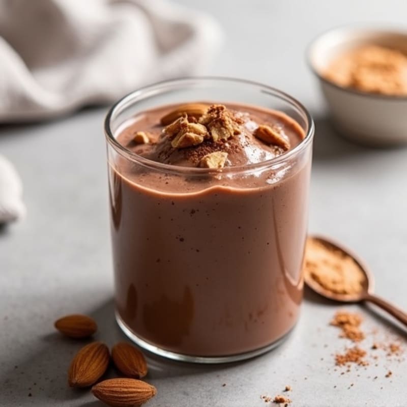 Silky Chocolate Protein Pudding with Almond Butter