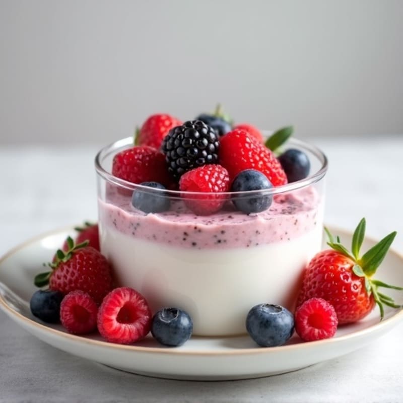 Silky Greek Yogurt Protein Pudding with Berries