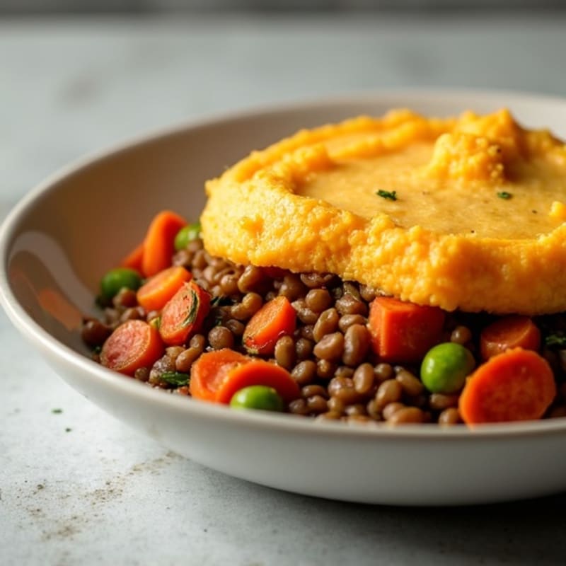 Hearty Lentil Shepherd's Pie with Creamy Mashed Sweet Potato Topping