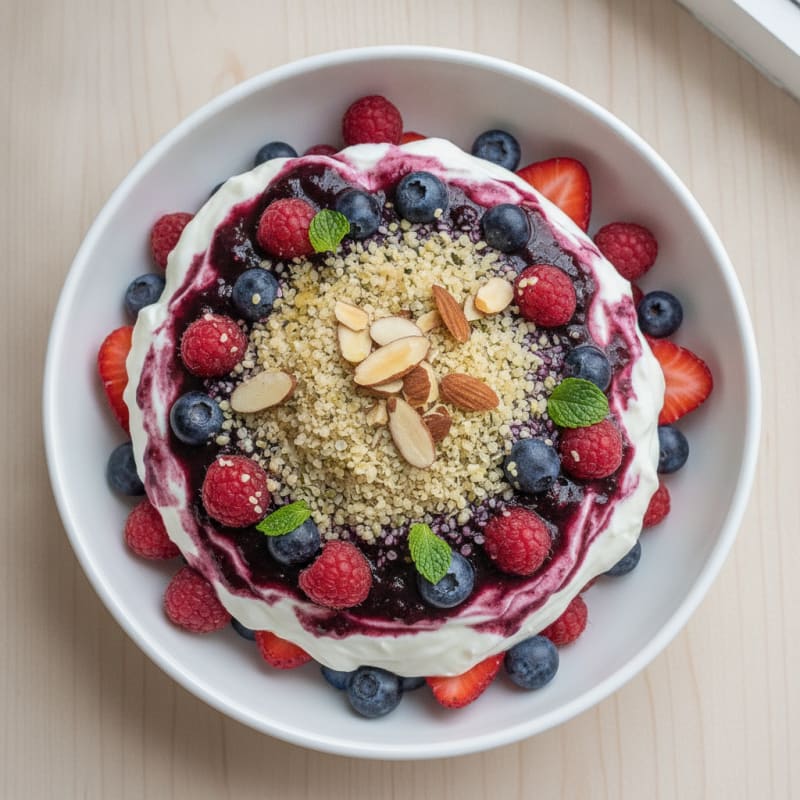 Creamy Greek Yogurt Protein Parfait with Mixed Berries