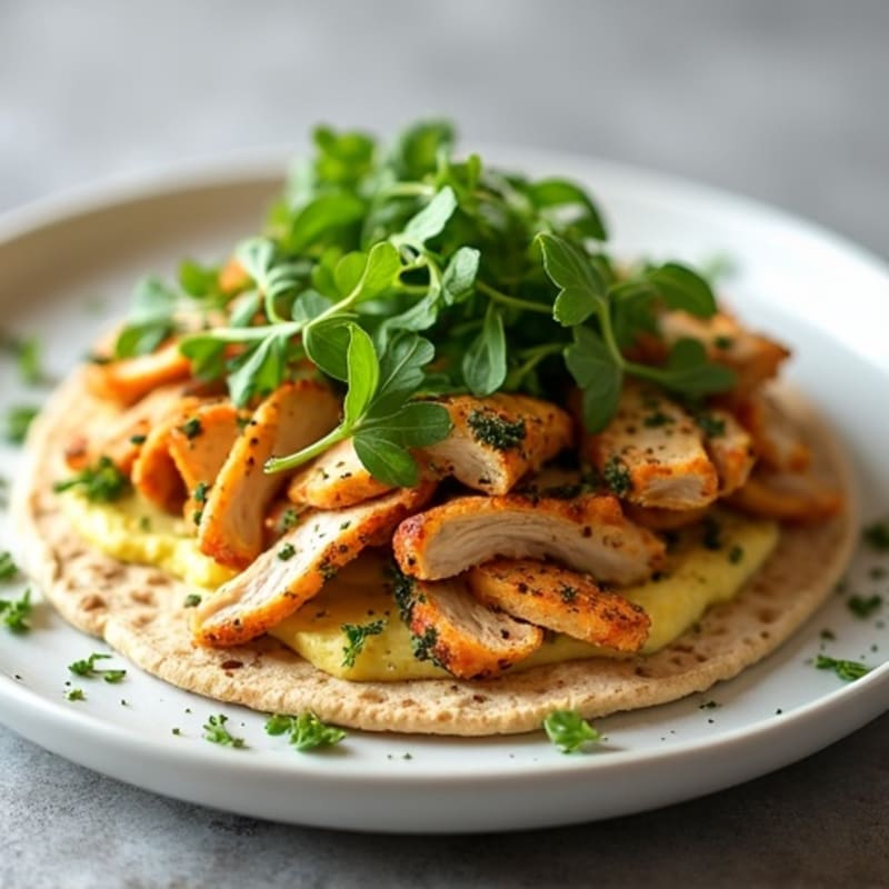 Herb-Seasoned Shredded Chicken Flatbread